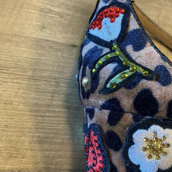 Steve Madden Cheetah Embroidered Block Heel sandals Size 8 - Picture 10 of 10